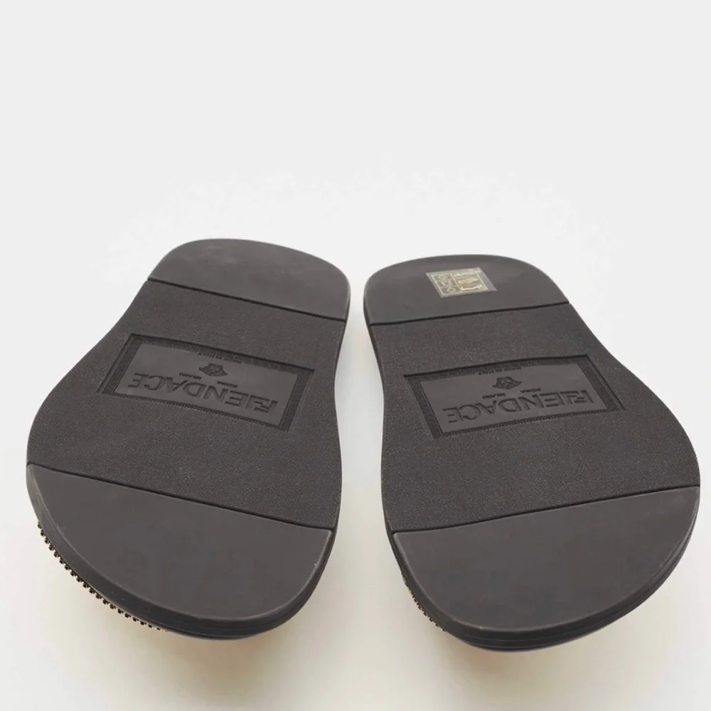 NWT FENDI NIB BLK/GOLD METAL MESH LOGO POOL SLIDES MADE IN ITALY 39EU 8.5 - Picture 13 of 14